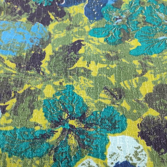 Blue floral barkcloth - Picture 2 of 3